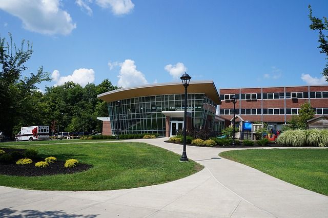 Exterior view of a modern college campus building.